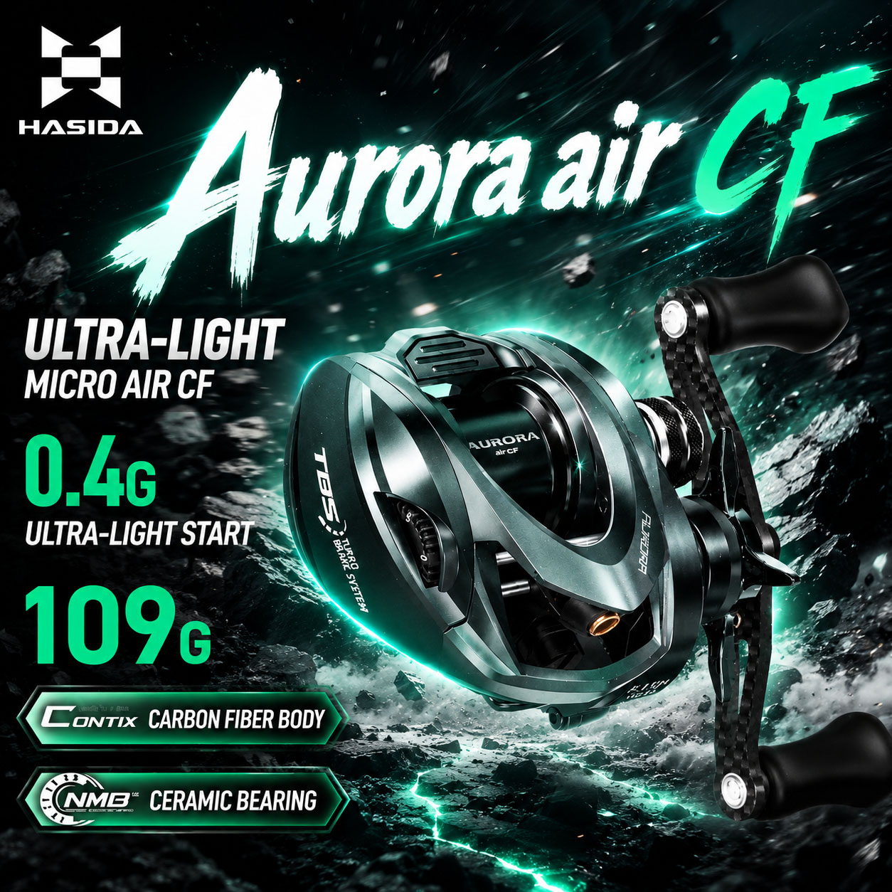 Daiwa Reel Bg - Carrete de Pesca HASIDA Aurora AirCF