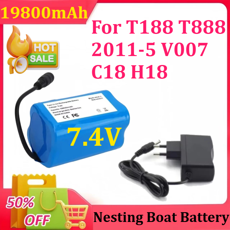 Fish Finder Charger - Batería de 7,4 V y 19800mAh