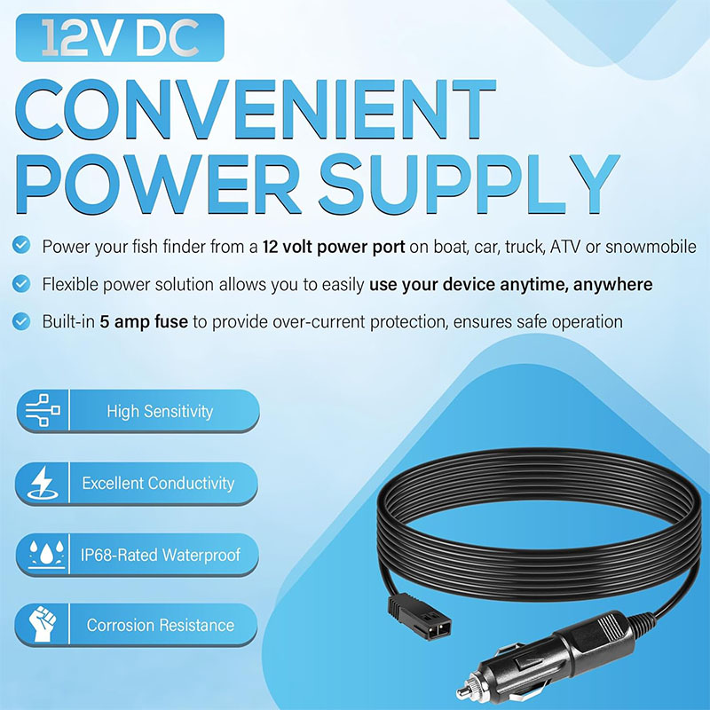 Cable de alimentación de 12 V, - Fish Finder Charger reseña y precio