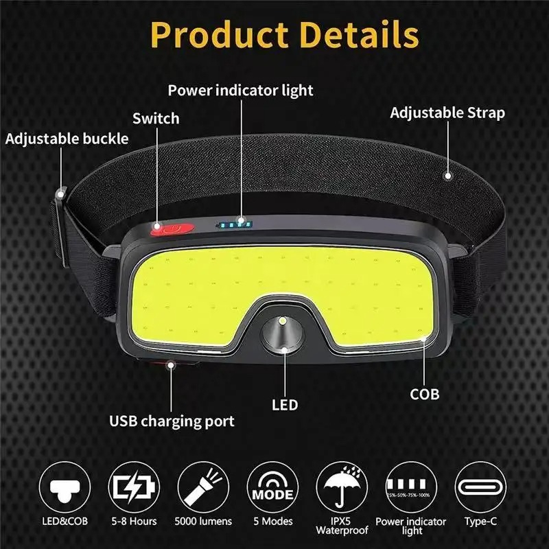 Potente linterna frontal COB t - Fish Finder Battery reseña y precio
