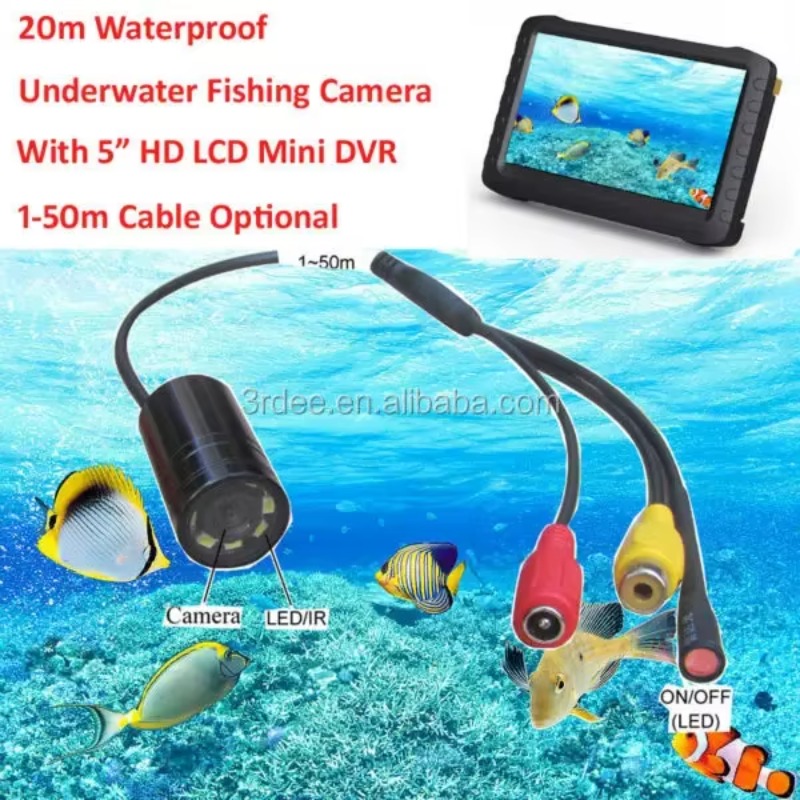 Cámara de vídeo subacuática po - Fish Finder Cable reseña y precio